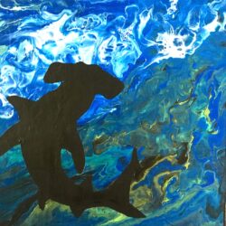 Hammerhead Shark in the water Painting