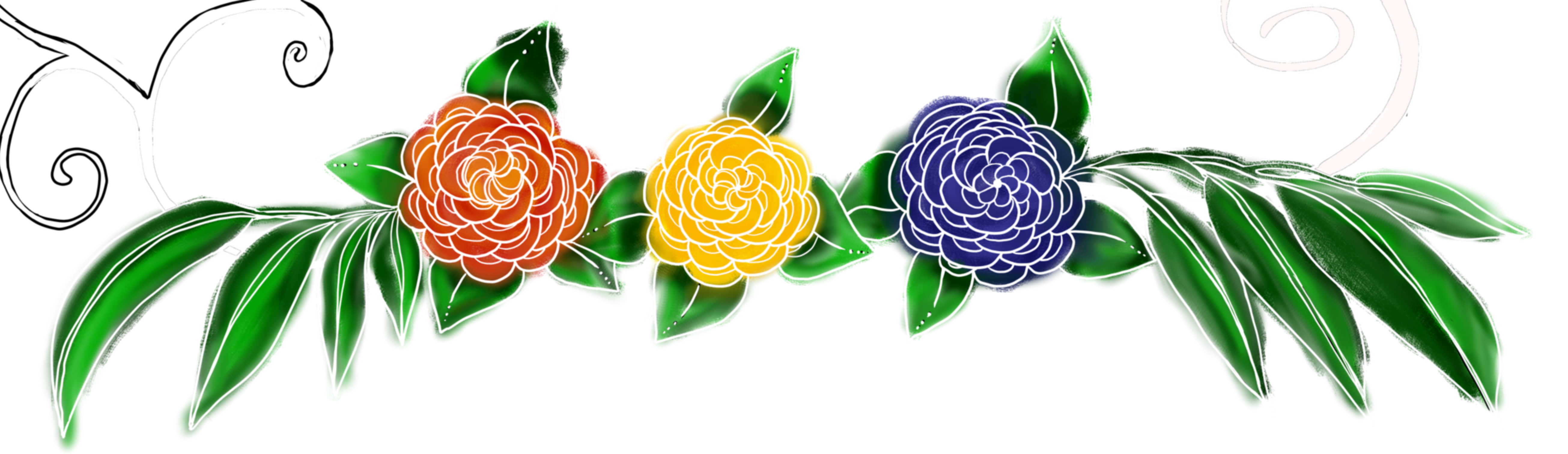 Floral doodle banner