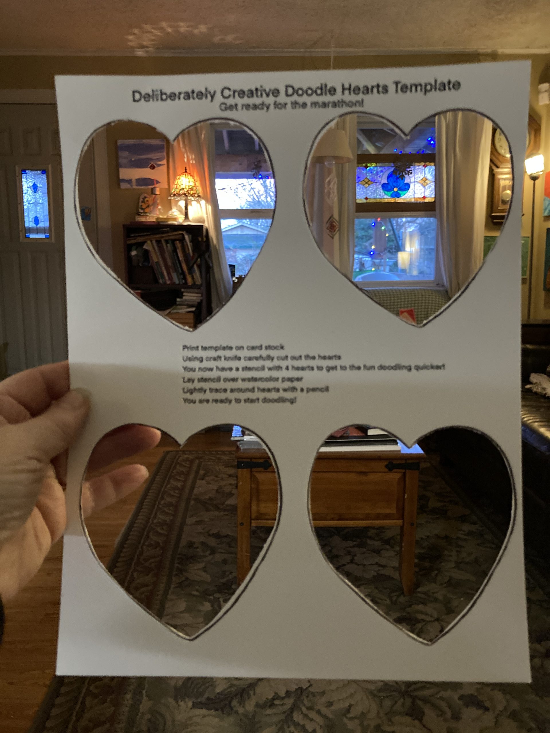 4 heart stencil template